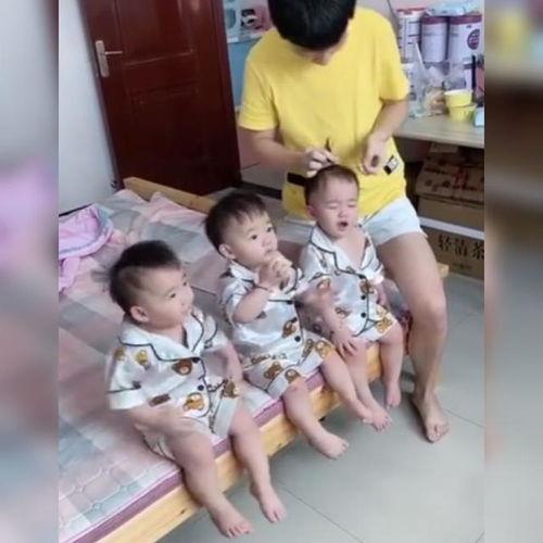 三胞胎视频,萌态可掬瞬间引网友热议