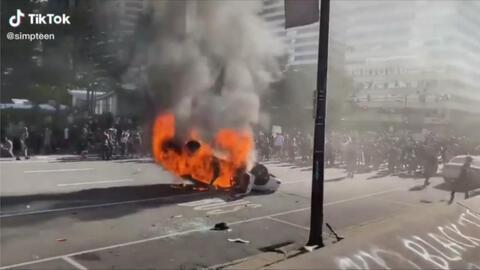 美国暴乱视频,冲突升级，街头烽火连天